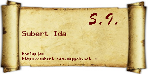 Subert Ida névjegykártya