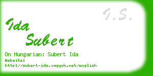 ida subert business card